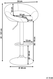 Beliani Zestaw 2 hokerów barowych skóra ekologiczna białe PEORIA - Taborety i hokery - miniaturka - grafika 4