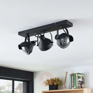 Lampenwelt com Spot sufitowy Henega, reflektor, czarny, 3-pkt. - Lampy sufitowe - miniaturka - grafika 3
