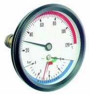 Akcesoria grzewcze - Termomanometr Tm 80 ax,fi80 mm, 0-4 bar, 20-120°C - miniaturka - grafika 1