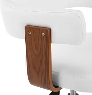 vidaXL Obrotowe krzesło stołowe, białe, gięte drewno i sztuczna skóra - Krzesła - miniaturka - grafika 6