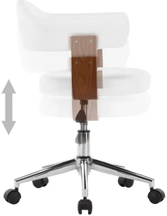 vidaXL Obrotowe krzesło stołowe, białe, gięte drewno i sztuczna skóra - Krzesła - miniaturka - grafika 5