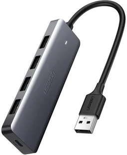 Ugreen Ugreen rozdzielacz HUB USB - 4x USB 3.2 Gen 1 z portem zasilania micro USB szary (CM219 50985) - Szary CM219 50985 - Kable komputerowe i do monitorów - miniaturka - grafika 2