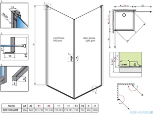 Radaway Nes Black KDD I kabina 80cm część lewa przejrzyste 10021080-54-01L | - Akcesoria do armatury i ceramiki - miniaturka - grafika 2