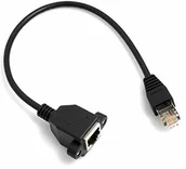 Kable USB - System-S Kabel sieciowy Ethernet RJ45 wtyk do gniazda RJ45 panel Mount 8P8C FTP STP UTP Cat 5e 29 cm - miniaturka - grafika 1