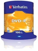Pudełka i akcesoria na płyty CD - Verbatim DVD-R 16x 4,7GB 100p cake box DataLife+,AdvAZO,scr ers, bez nadr, mat 43549 - miniaturka - grafika 1
