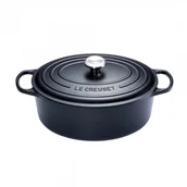 Naczynia żaroodporne - Le Creuset Signature Brytfanna żeliwna owalna czarna średnica: 33 cm 21178330000430 - miniaturka - grafika 1