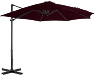 Parasole ogrodowe - vidaXL Parasol wiszący z aluminiowym słupkiem, czerwony, 300 cm 312306 - miniaturka - grafika 1