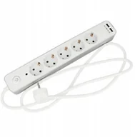 Listwy zasilające - Przedłużacz Listwa Zasilająca 5 Gniazd 2xUSB - miniaturka - grafika 1