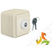 Wyłączniki światła i elektryczne - Hager BERKER W.1 Wyłącznik 1-klawiszowy na klucz wyjmowalny w 2 pozycjach IP55 biały 32713502 - miniaturka - grafika 1