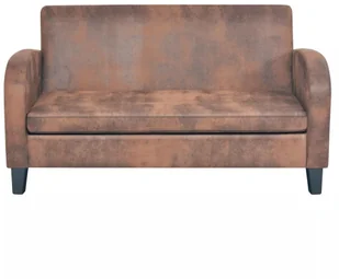 vidaXL Zestaw 2 sof ze sztucznego zamszu, brązowy - Komplety wypoczynkowe - miniaturka - grafika 7