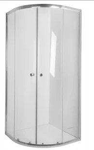 Invena Vitoria Kabina prysznicowa półokrągła 80x80x180 cm drzwi przesuwne, profile chrom, szkło przezroczyste AK-49-185-O - Kabiny prysznicowe - miniaturka - grafika 2