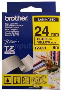 Brother TZE-651 Taśma 24mm, żółta, czarny nadruk E671-98505_20150121155533 - Taśmy do drukarek barwiące - miniaturka - grafika 3
