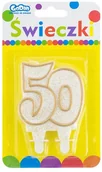 Pozostałe akcesoria dla plastyków - GoDan Świeczka cyferka 50 złoty kontur - miniaturka - grafika 1