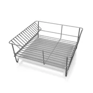 Suszarki do naczyń - Fl1 Suszarka do naczyń z podstawką 32x32cm srebrna metal 50M-SUS-Z32S - miniaturka - grafika 1