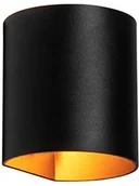 Lampy ścienne - QAZQA Nowoczesna lampa ścienna czarna z mosiądzem - Sabbio - miniaturka - grafika 1