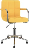 Fotele i krzesła biurowe - vidaXL Krzesło biurowe Obrotowe krzesło biurowe musztardowe tapicerowane tkaniną 334674 - miniaturka - grafika 1