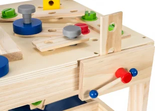 Mamabrum Drewniany zestaw majsterkowicza XXL - 75 elementów + pas narzędziowy WORKBENCH GYT1863 - Mały majsterkowicz - miniaturka - grafika 7