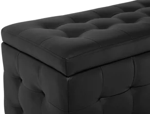 Beliani Pufa czarna skóra ekologiczna ze schowkiem MICHIGAN - Pufy i podnóżki - miniaturka - grafika 9