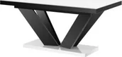 Stoły - Hubertus Stół VIVA 2 160256 x89 biały połysk/czarny połysk rozkładany HS-VIVA2-WB - miniaturka - grafika 1