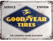 Dekoracje domu - Art Nostalgic 23241, Goodyear logo White, tabliczka blaszana 30 x 40 cm 23241 - miniaturka - grafika 1