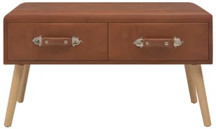 vidaXL Ławka z szufladami, 80 cm, brązowa, sztuczna skóra vidaXL - Ławki do przedpokoju - miniaturka - grafika 5