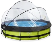 Baseny ogrodowe - Exit Basen Lime okrągły 360 cm składany dach kopuła + pompa filtrująca 30.32.12.40 - miniaturka - grafika 1