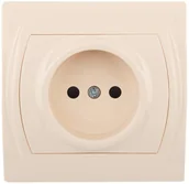 Gniazdka elektryczne - Karlik Gniazdo Logo 2P beżowe - miniaturka - grafika 1