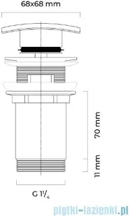 Oltens Halsa korek do umywalki klik klak okrągły z przelewem G 1 1/4 czarny mat 05100300 - Korki do umywalek - miniaturka - grafika 2