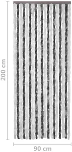 VidaXL Zasłona przeciwko owadom, szaro-biała, 90x200 cm, szenil 315124 VidaXL - Moskitiery - miniaturka - grafika 6