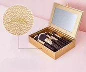 Pędzle do makijażu - Jessup Cosmetic Box Gold Szkatułka CB012 Na Pędzle - miniaturka - grafika 1