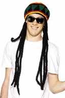 Dodatki do strojów karnawałowych - Smiffys Rasta czapka wielokolorowa z dreadlockami, One Size 29002 - miniaturka - grafika 1