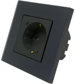 Systemy inteligentnych domów - v-tac Gniazdo Szklane WiFi V-TAC Czarne Amazon Alexa, Google Home, Nest VT-5134 - miniaturka - grafika 1