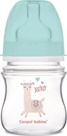 Butelki dla niemowląt - Canpol babies butelka szeroka antykolkowa 120ml EasyStart EXOTIC ANIMALS 35/220_gre - miniaturka - grafika 1