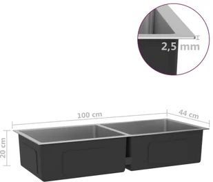 VidaXL Lumarko Ręcznie robiony zlew kuchenny z sitkiem, stal nierdzewna! 51524 VidaXL - Zlewozmywaki - miniaturka - grafika 9