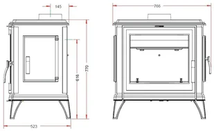 Invicta Piec kominkowy SEDAN L antracyt 9172-44 9172-44 - Wkłady kominkowe - miniaturka - grafika 3