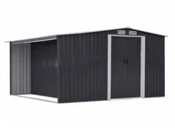 Altany ogrodowe - Vente-Unique Wiata ogrodowa ze stali galwanizowanej w kolorze szarym LERY - 10,5m - miniaturka - grafika 1