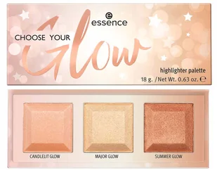 Essence Choose Your Glow Highlighter Palette Paleta Rozświetlaczy Do Twarzy I Ciała - Rozświetlacze do twarzy i ciała - miniaturka - grafika 3