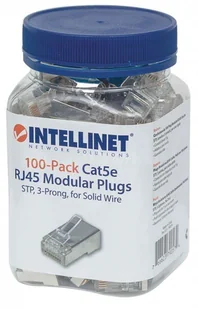 Intellinet Wtyk modularny RJ45 8P8C Cat5e STP na drut słoik 100szt 790574 - Kable miedziane - miniaturka - grafika 3