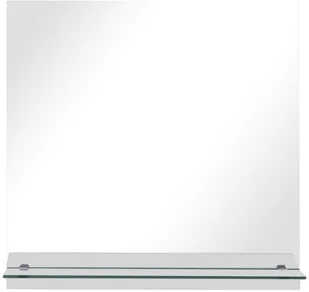 vidaXL Lustro ścienne z półką, 50x50 cm, hartowane szkło - Lustra - miniaturka - grafika 3