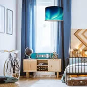 Lampy sufitowe - Euluna Lampa wisząca Print L niebo turkusowa zorza - miniaturka - grafika 1