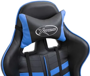 vidaXL vidaXL Fotel dla gracza, niebieski, PU - Fotele gamingowe - miniaturka - grafika 5