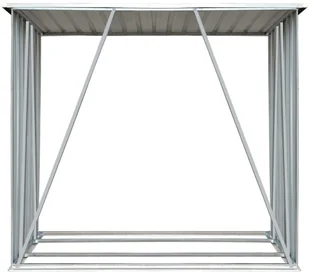 vidaXL Wiata na drewno, stal galwanizowana, 163 x 83 x 154 cm, zielona - Garaże i wiaty - miniaturka - grafika 4