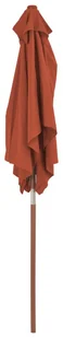 vidaXL Parasol ogrodowy na drewnianym słupku, 150 x 200 cm, terakota - Parasole ogrodowe - miniaturka - grafika 6