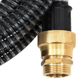 vidaXL Wąż ssący z mosiężnymi złączkami 7 m 25 mm czarny 151061 - Węże ogrodowe i zraszacze - miniaturka - grafika 4