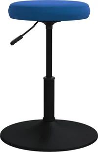 vidaXL Stołek do masażu obity aksamitem niebieski 3085658 - Krzesła i taborety kosmetyczne - miniaturka - grafika 2