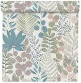 Tapety - Rasch Tapeta Listki 465310 niebiesko-różowa winylowa na flizelinie - miniaturka - grafika 1