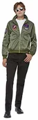 Stroje karnawałowe - Smiffys Smiffys 52543L, zielona oficjalnie licencjonowana kurtka Top Gun Maverick bomber, męska, rozmiar L 102 cm - 112 cm 52543L - miniaturka - grafika 1