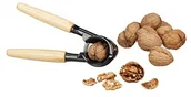 Otwieracze do puszek - Relaxdays dziadek do orzechów z drewnianym uchwytem, orzech szczypce z aluminium do orzechów włoskich, 2in1 otwieracz do butelek szampana, wys. x szer. x gł.: 6 x 18 x 8,5 cm, czarna 10021731 - miniaturka - grafika 1