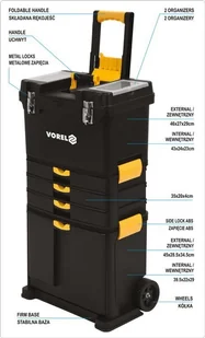 VOREL WÓZEK NARZĘDZIOWY 3 SEGMENTOWY 78736 - Szafy i regały magazynowe - miniaturka - grafika 15