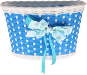 Koszyki rowerowe - Verso Kosz na kierownicę dziecinny 16-20" błękitny z kokardą - miniaturka - grafika 1